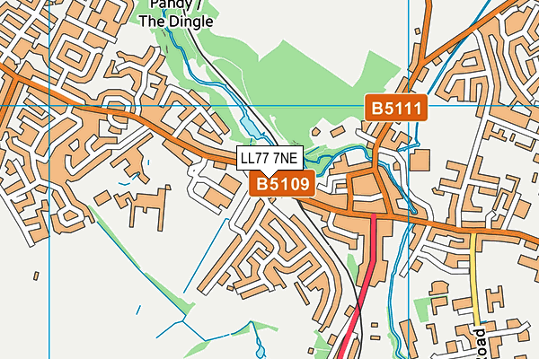 LL77 7NE map - OS VectorMap District (Ordnance Survey)