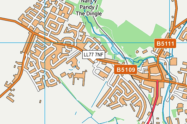 LL77 7NF map - OS VectorMap District (Ordnance Survey)