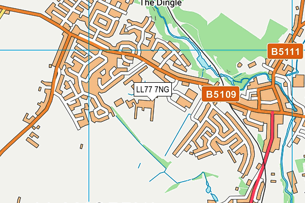 Ysgol Gyfun Llangefni map (LL77 7NG) - OS VectorMap District (Ordnance Survey)