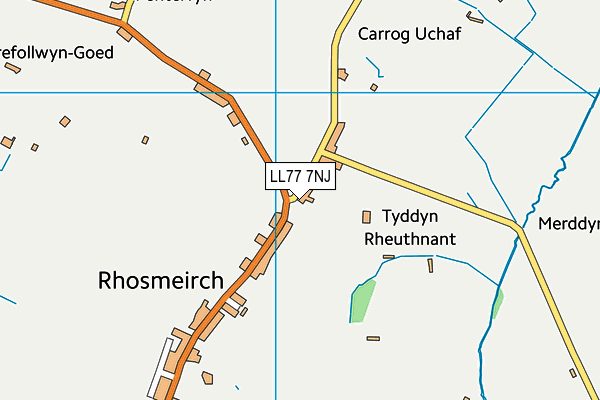 LL77 7NJ map - OS VectorMap District (Ordnance Survey)