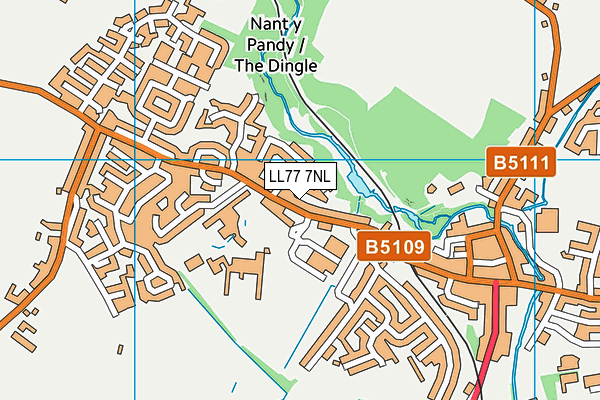 LL77 7NL map - OS VectorMap District (Ordnance Survey)