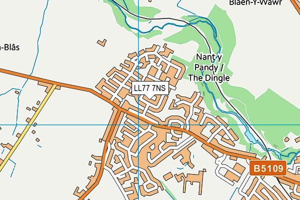 LL77 7NS map - OS VectorMap District (Ordnance Survey)
