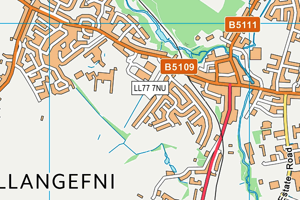 LL77 7NU map - OS VectorMap District (Ordnance Survey)