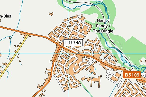 LL77 7NW map - OS VectorMap District (Ordnance Survey)