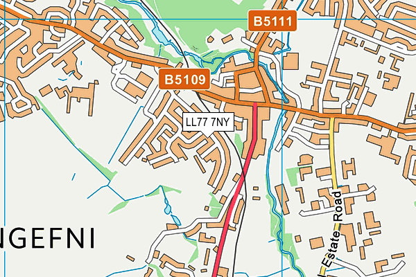 LL77 7NY map - OS VectorMap District (Ordnance Survey)