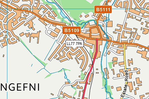 LL77 7PA map - OS VectorMap District (Ordnance Survey)