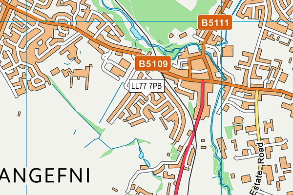 LL77 7PB map - OS VectorMap District (Ordnance Survey)