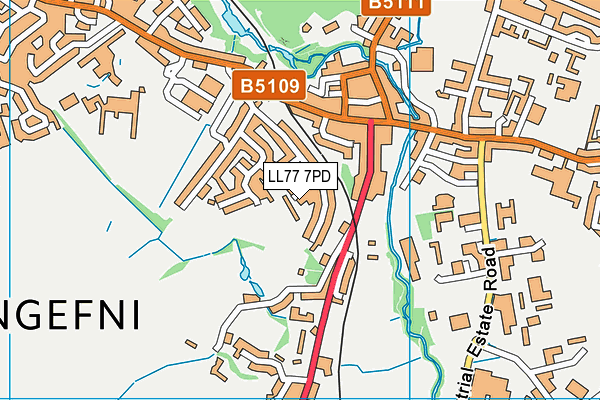 LL77 7PD map - OS VectorMap District (Ordnance Survey)