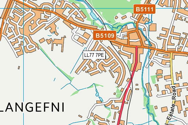 LL77 7PE map - OS VectorMap District (Ordnance Survey)