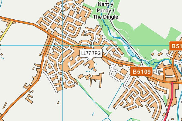 LL77 7PG map - OS VectorMap District (Ordnance Survey)