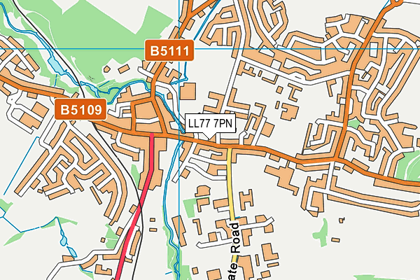 LL77 7PN map - OS VectorMap District (Ordnance Survey)