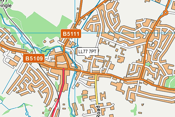 LL77 7PT map - OS VectorMap District (Ordnance Survey)