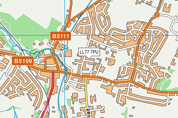 LL77 7PU map - OS VectorMap District (Ordnance Survey)