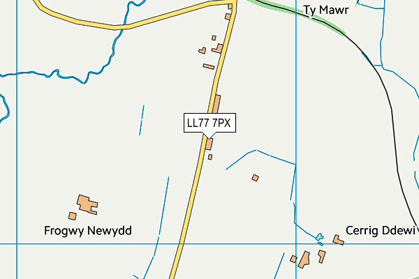 LL77 7PX map - OS VectorMap District (Ordnance Survey)