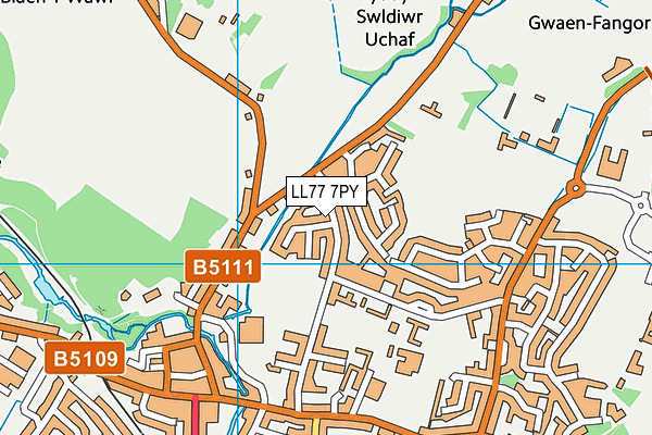 LL77 7PY map - OS VectorMap District (Ordnance Survey)