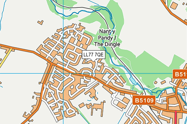 LL77 7QE map - OS VectorMap District (Ordnance Survey)