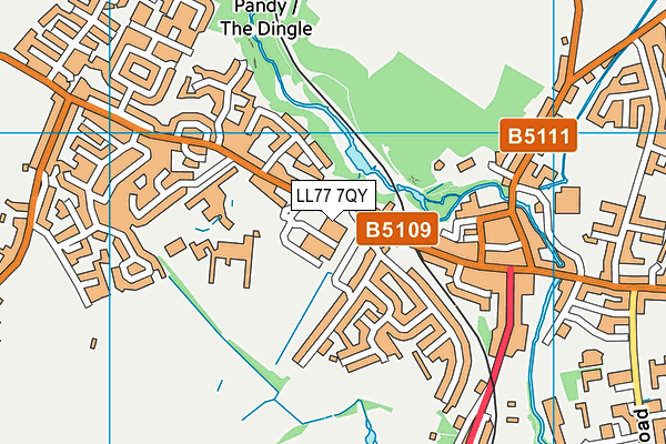 LL77 7QY map - OS VectorMap District (Ordnance Survey)