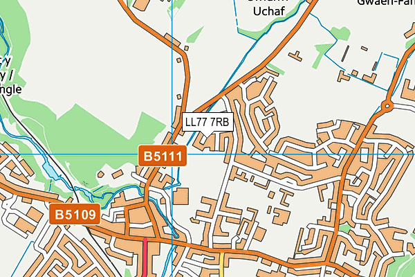 LL77 7RB map - OS VectorMap District (Ordnance Survey)