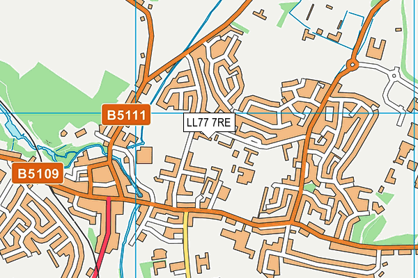 LL77 7RE map - OS VectorMap District (Ordnance Survey)