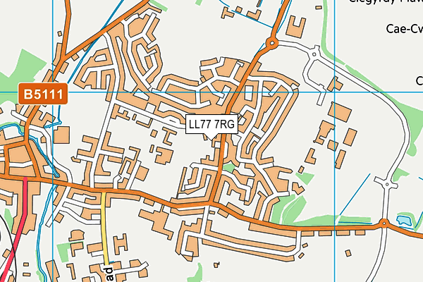 LL77 7RG map - OS VectorMap District (Ordnance Survey)