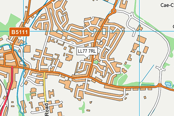 LL77 7RL map - OS VectorMap District (Ordnance Survey)