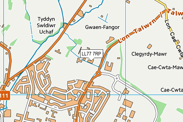 LL77 7RP map - OS VectorMap District (Ordnance Survey)