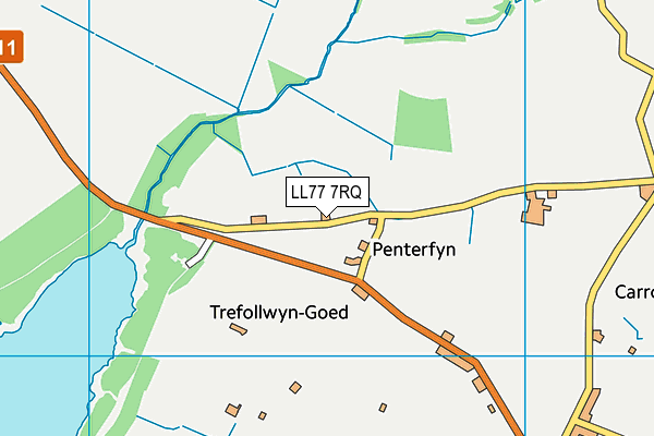 LL77 7RQ map - OS VectorMap District (Ordnance Survey)