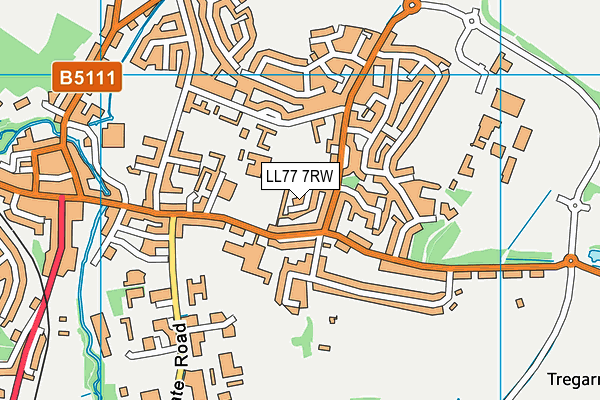 LL77 7RW map - OS VectorMap District (Ordnance Survey)