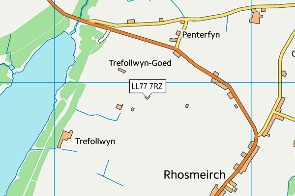 LL77 7RZ map - OS VectorMap District (Ordnance Survey)