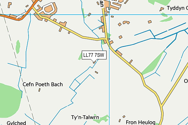 LL77 7SW map - OS VectorMap District (Ordnance Survey)