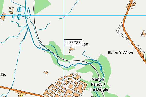 LL77 7SZ map - OS VectorMap District (Ordnance Survey)