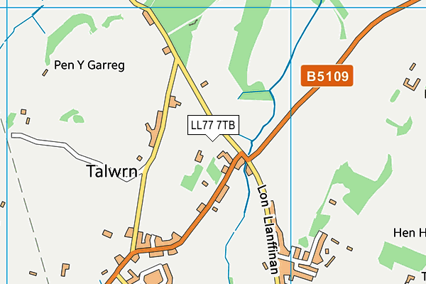 LL77 7TB map - OS VectorMap District (Ordnance Survey)