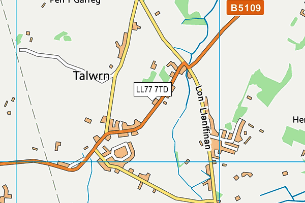 LL77 7TD map - OS VectorMap District (Ordnance Survey)