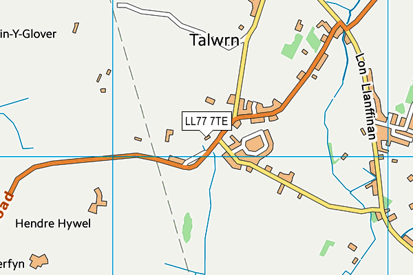 LL77 7TE map - OS VectorMap District (Ordnance Survey)