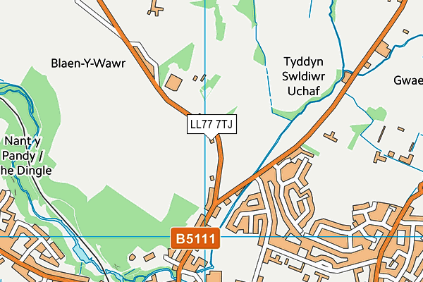 LL77 7TJ map - OS VectorMap District (Ordnance Survey)
