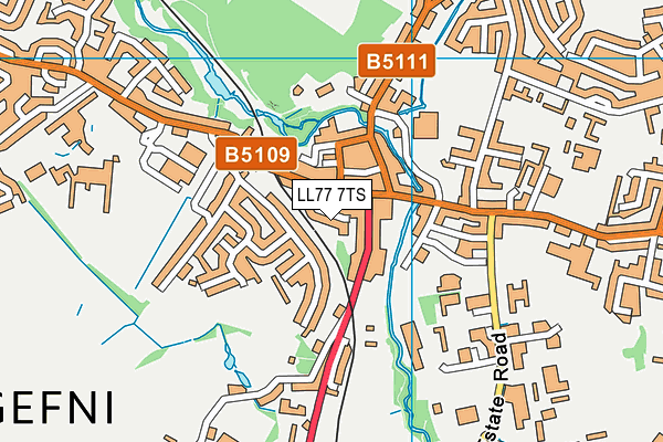 LL77 7TS map - OS VectorMap District (Ordnance Survey)