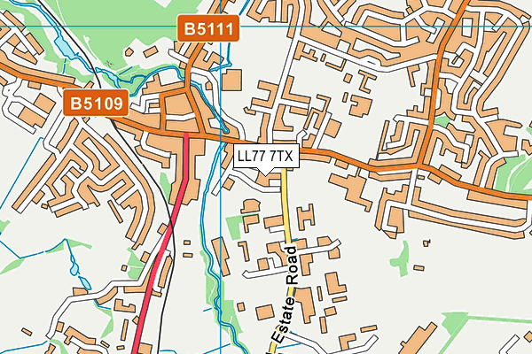 LL77 7TX map - OS VectorMap District (Ordnance Survey)