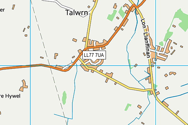LL77 7UA map - OS VectorMap District (Ordnance Survey)