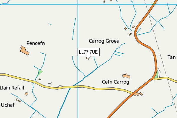 LL77 7UE map - OS VectorMap District (Ordnance Survey)
