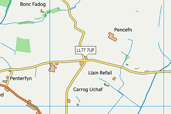 LL77 7UF map - OS VectorMap District (Ordnance Survey)