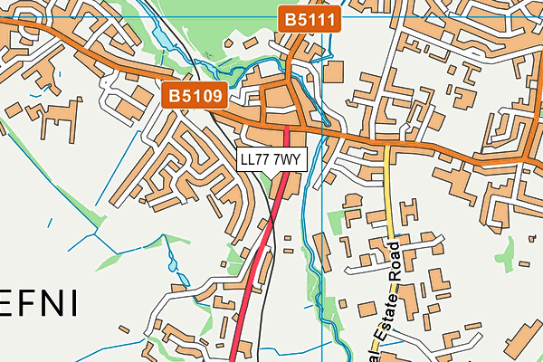 LL77 7WY map - OS VectorMap District (Ordnance Survey)