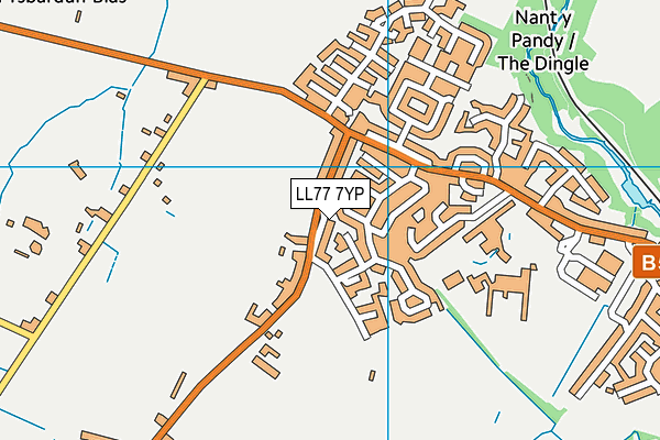 LL77 7YP map - OS VectorMap District (Ordnance Survey)