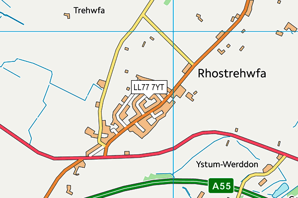 LL77 7YT map - OS VectorMap District (Ordnance Survey)
