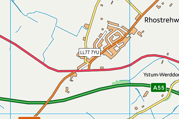 LL77 7YU map - OS VectorMap District (Ordnance Survey)