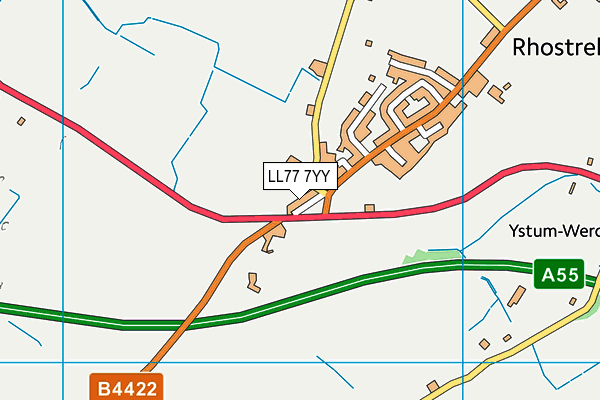LL77 7YY map - OS VectorMap District (Ordnance Survey)