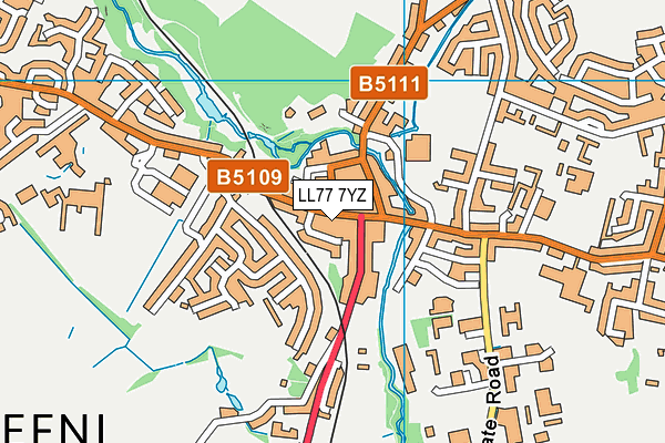 LL77 7YZ map - OS VectorMap District (Ordnance Survey)