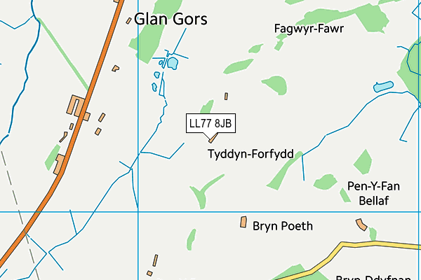 LL77 8JB map - OS VectorMap District (Ordnance Survey)