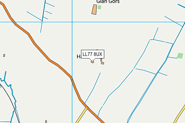 LL77 8UX map - OS VectorMap District (Ordnance Survey)