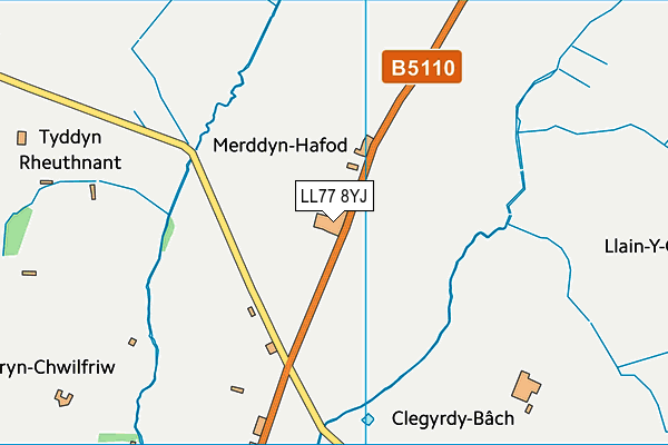 LL77 8YJ map - OS VectorMap District (Ordnance Survey)