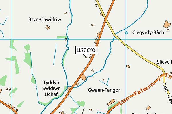 LL77 8YQ map - OS VectorMap District (Ordnance Survey)